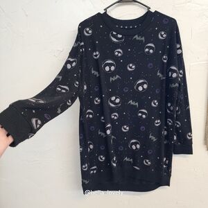 Nightmare Before Christmas Black Halloween Graphic Crewneck Sweater